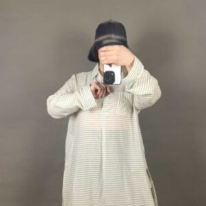 شومیز مانتویی لینن بلند کد13476