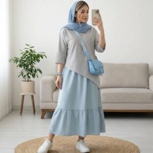 ست شومیزودامن و شال الیاف طبیعی  کد2024